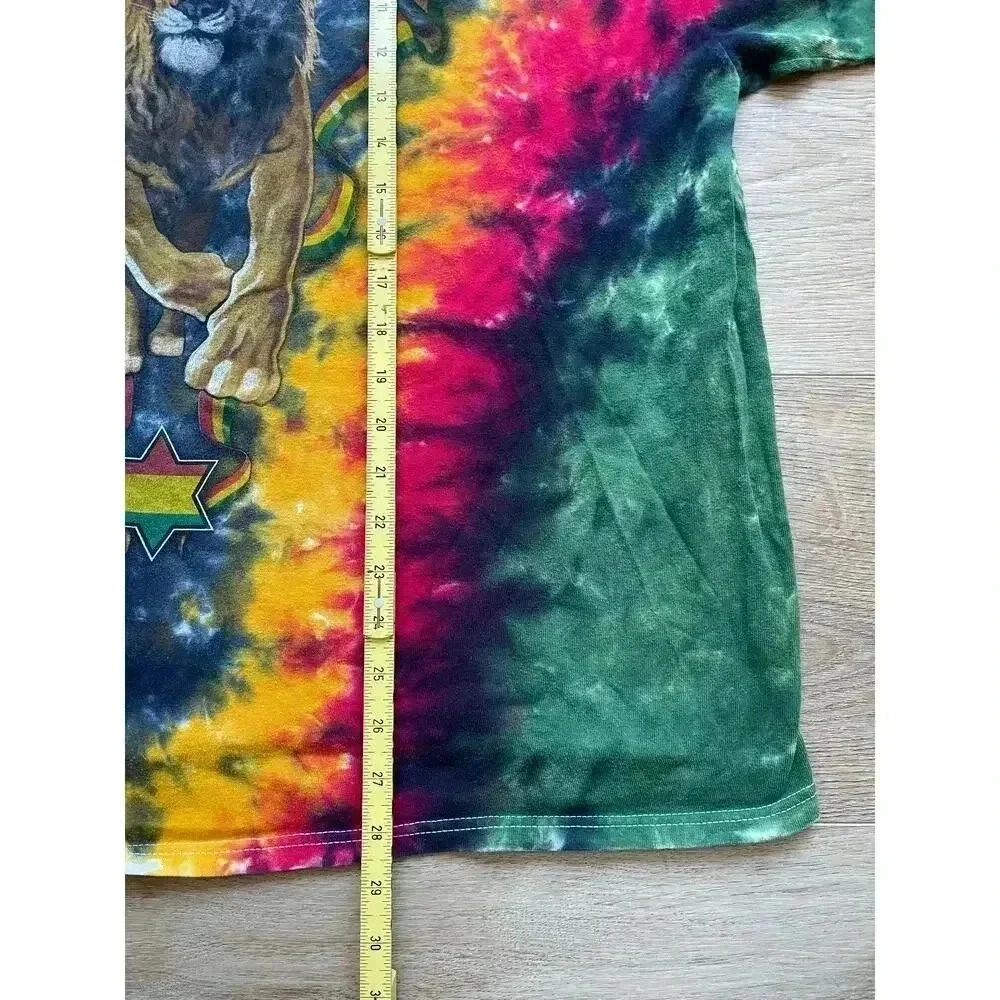 Vintage Rastafari Lion Men's Tie Dye Reggae T-Shirt Cut Collar 2XL/3XL - Picture 6 of 7
